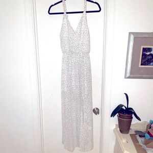 White polka dot maxi dress!